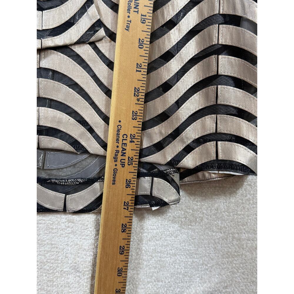 IC by Connie K Women XL Black Silver Sheer 3/4 Sleeve One Button Dress Jacket - Picture 6 of 9